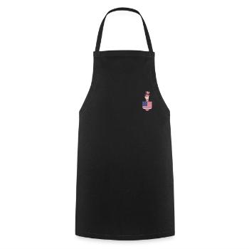 Patriotic Day Llama US Flag Llama Pocket 4th of - Cooking Apron - black - Front - AI Model Male 185 dark (185cm)