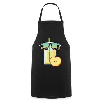 Apple juice with sunglasses - Cooking Apron - black - Front - AI Model Male 185 dark (185cm)