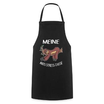 Tasse Faultier Kaffeetasse - Kochschürze - Schwarz - Vorne - AI Model Male 185 dark (185cm)