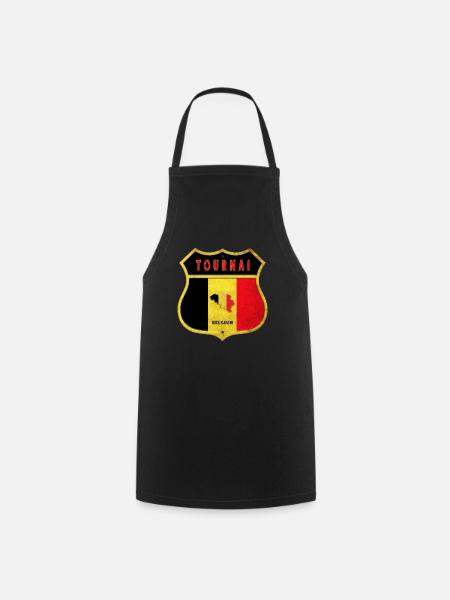 Tournai Belgien Wappen Flaggen Design - Kochschürze - Schwarz