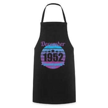 Born December 1952 70 years 70s 70th birthday - Cooking Apron - black - Front - AI Model Male 185 dark (185cm)