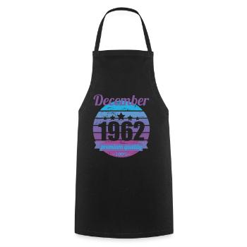 Born December 1962 60 years 60s 60th birthday - Cooking Apron - black - Front - AI Model Male 185 dark (185cm)