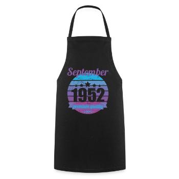 Born September 1952 70 years 70s 70th birthday - Cooking Apron - black - Front - AI Model Male 185 dark (185cm)