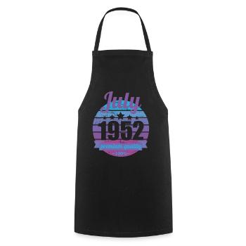 Born July 1952 70 years 70s 70th birthday - Cooking Apron - black - Front - AI Model Male 185 dark (185cm)