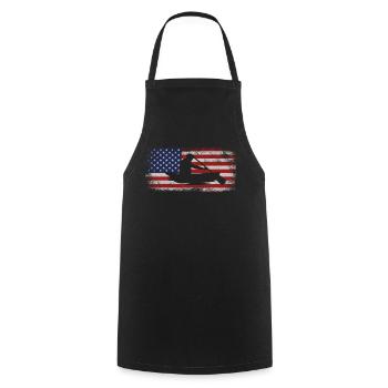 Canoe Canoeing Usa American Flag - Kochschürze - Schwarz - Vorne - AI Model Male 185 dark (185cm)