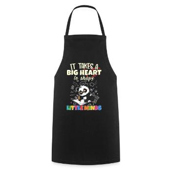 It Takes A Big Heart To Shape Little Minds Teacher - Cooking Apron - black - Front - AI Model Male 185 dark (185cm)