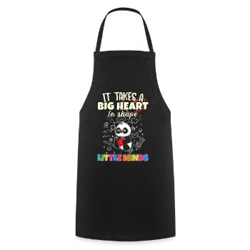 It Takes A Big Heart To Shape Little Minds Teacher - Cooking Apron - black - Front - AI Model Male 185 dark (185cm)