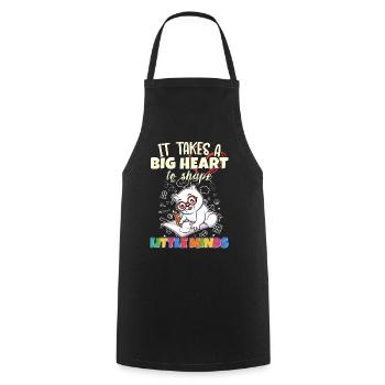 It Takes A Big Heart To Shape Little Minds Teacher - Cooking Apron - black - Front - AI Model Male 185 dark (185cm)