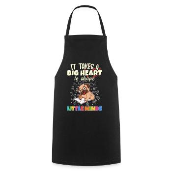 It Takes A Big Heart To Shape Little Minds Teacher - Cooking Apron - black - Front - AI Model Male 185 dark (185cm)