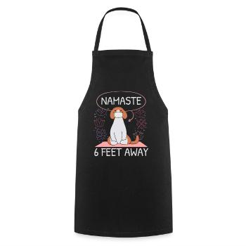 Yoga Teacher Meditation Fitness Exercise - Cooking Apron - black - Front - AI Model Male 185 dark (185cm)