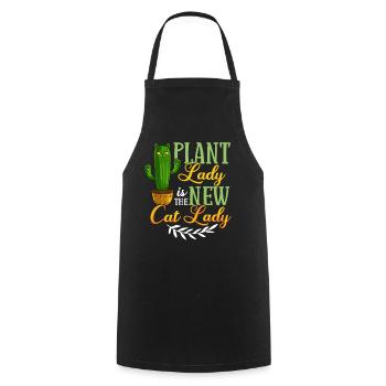 Catcus Cactus Chat Plantes Succulentes Cactus - Tablier de cuisine - noir - Devant - AI Model Male 185 dark (185cm)