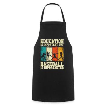 Baseball Fan Vintage Retro - Kochschürze - Schwarz - Vorne - AI Model Male 185 dark (185cm)