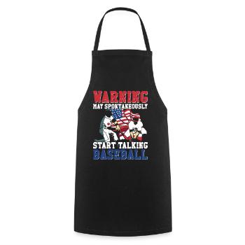 Baseball Fan Vintage American Flag - Kochschürze - Schwarz - Vorne - AI Model Male 185 dark (185cm)