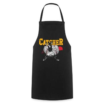 Baseball Fan Catcher Vintage - Kochschürze - Schwarz - Vorne - AI Model Male 185 dark (185cm)