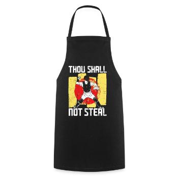 Baseball Fan Catcher Bible Quote - Cooking Apron - black - Front - AI Model Male 185 dark (185cm)