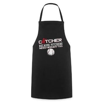 Baseball Fan Catcher Vintage - Kochschürze - Schwarz - Vorne - AI Model Male 185 dark (185cm)