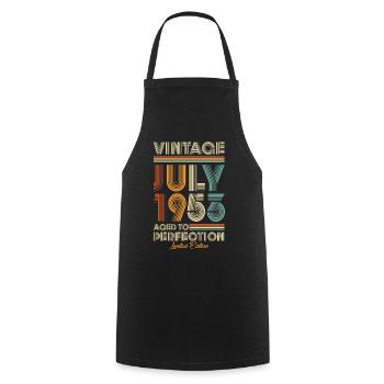 Vintage Aged To Perfection July 1953 - Cooking Apron - black - Front - AI Model Male 185 dark (185cm)