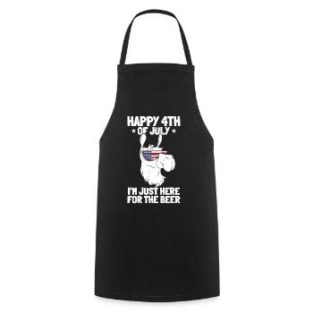 Joyeux 4 juillet, je suis juste ici pour la bière - Tablier de cuisine - noir - Devant - AI Model Male 185 dark (185cm)