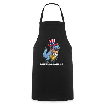 America Saurus Party Dino Patriotic 4th Of July - Kochschürze - Schwarz - Vorne - AI Model Male 185 dark (185cm)