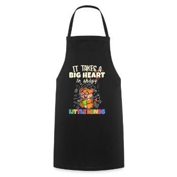 It Takes A Big Heart To Shape Little Minds Teacher - Cooking Apron - black - Front - AI Model Male 185 dark (185cm)