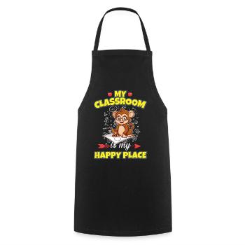 My Classroom Is My Happy Place Elementary Teacher - Cooking Apron - black - Front - AI Model Male 185 dark (185cm)