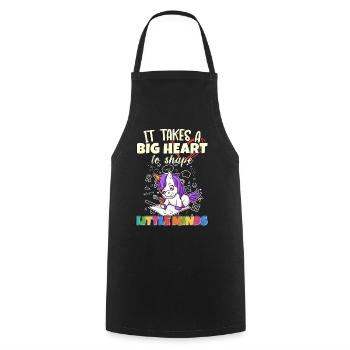 It Takes A Big Heart To Shape Little Minds Teacher - Cooking Apron - black - Front - AI Model Male 185 dark (185cm)
