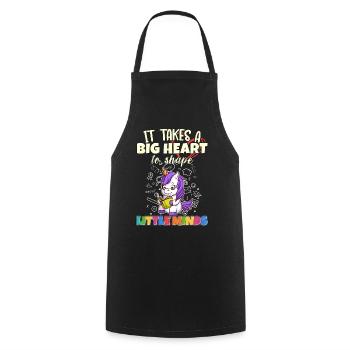 It Takes A Big Heart To Shape Little Minds Teacher - Cooking Apron - black - Front - AI Model Male 185 dark (185cm)