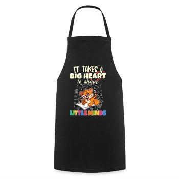 It Takes A Big Heart To Shape Little Minds Teacher - Cooking Apron - black - Front - AI Model Male 185 dark (185cm)