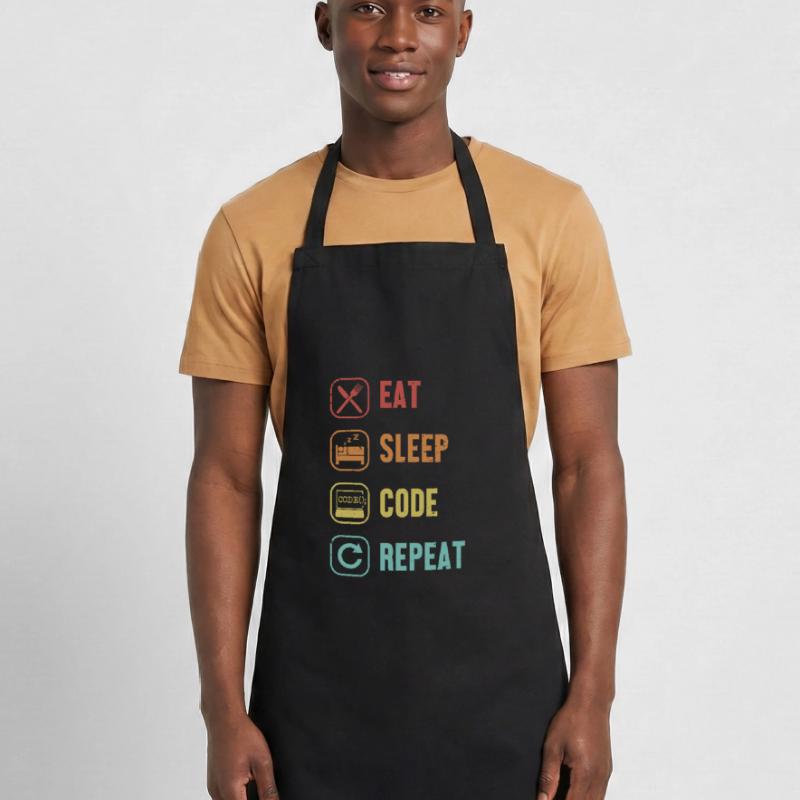 Eat Sleep Code Repeat Software Engineer Coder Tablier de cuisine