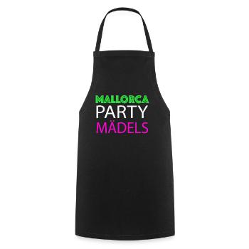 Mallorca Party Mädels - Kochschürze - Schwarz - Vorne - AI Model Male 185 dark (185cm)