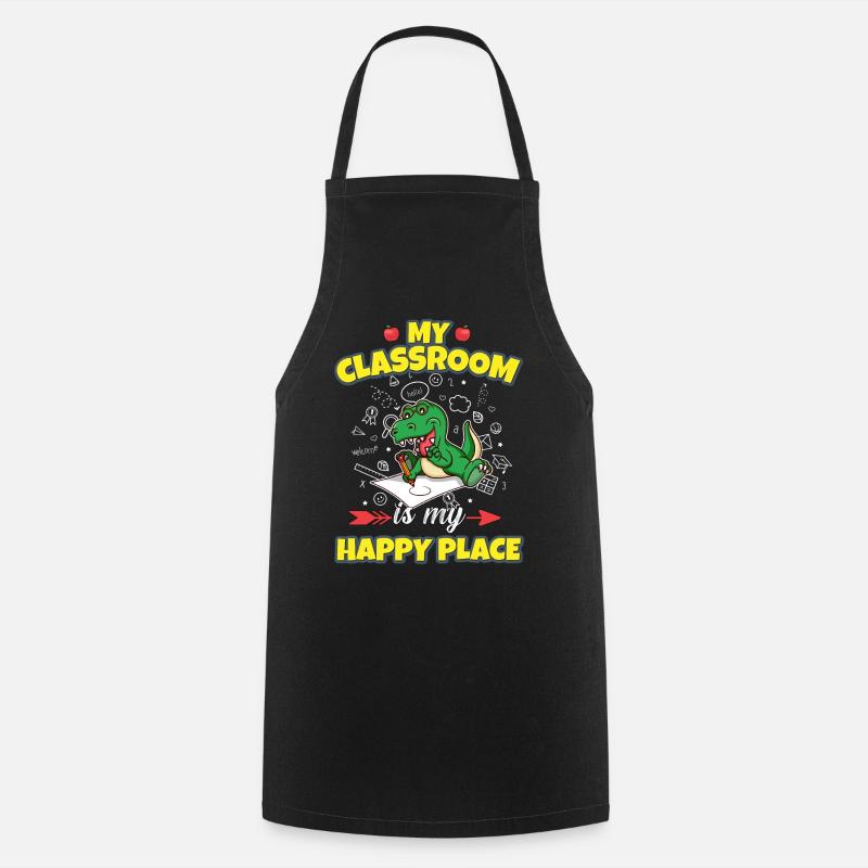 My Classroom Is My Happy Place Elementary Teacher - Cooking Apron - black