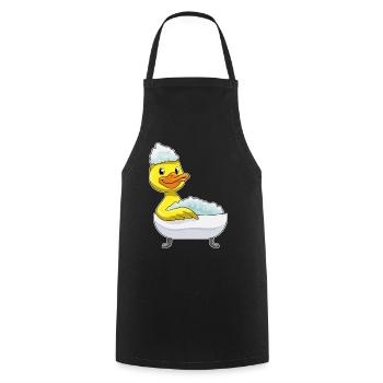 Duck Bathing Bathtub - Cooking Apron - black - Front - AI Model Male 185 dark (185cm)