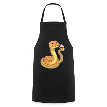 Schlange Muffin - Kochschürze - Schwarz - Vorne - AI Model Male 185 dark (185cm)