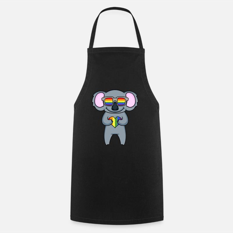 LGBT Animal Koala Rainbow - Cooking Apron - black