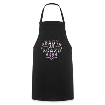 Baby 2022 - Birth Pregnant 2022 - Cooking Apron - black - Front - AI Model Male 185 dark (185cm)