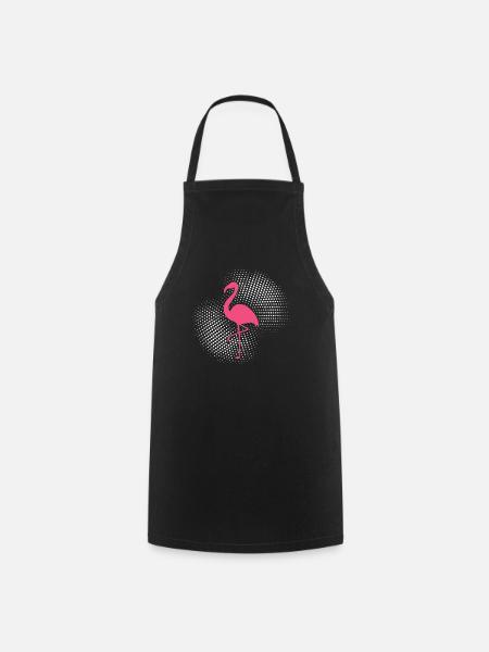 Flamingo - Kochschürze - Schwarz