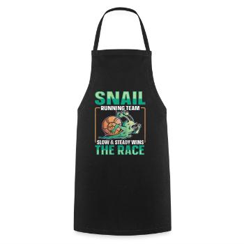 Snail Running Team Funny Snail Runner - Cooking Apron - black - Front - AI Model Male 185 dark (185cm)