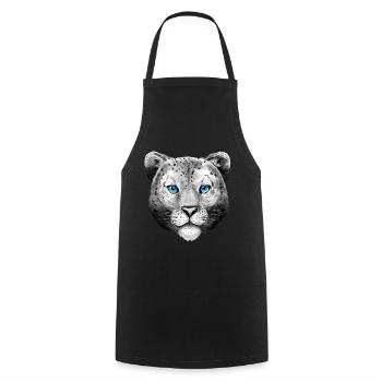 Leopard Kinder Tiere Damen Tiermotiv - Kochschürze - Schwarz - Vorne - AI Model Male 185 dark (185cm)