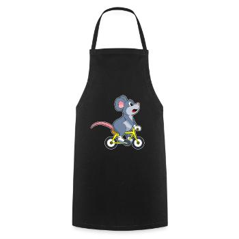 Mouse Bike - Cooking Apron - black - Front - AI Model Male 185 dark (185cm)