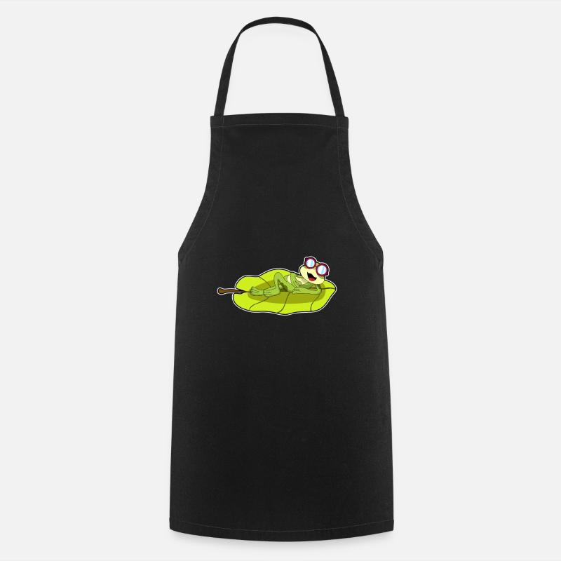 Grenouille avec lunettes de soleil - Tablier de cuisine - noir