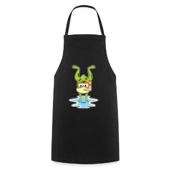 Frosch Taucher Schnorchel Tauchen - Kochschürze - Schwarz - Vorne - AI Model Male 185 dark (185cm)
