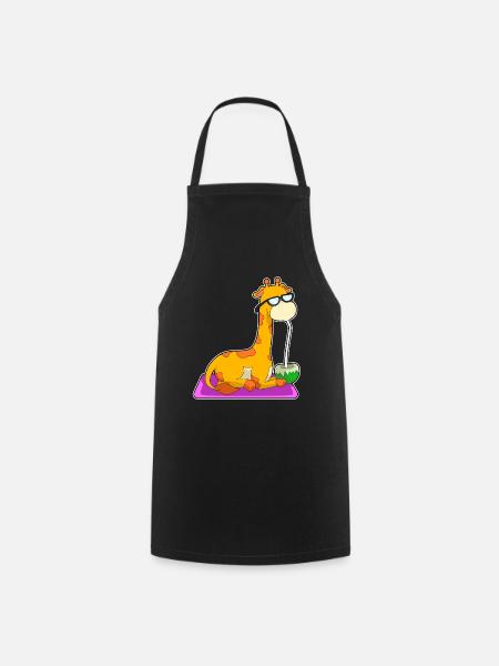 Giraffe Kokosnuss - Kochschürze - Schwarz
