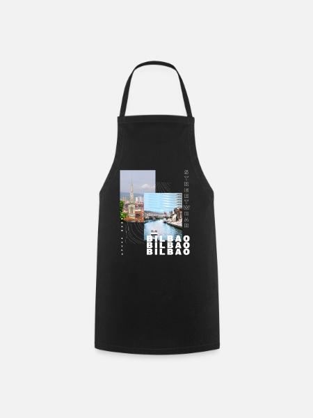 Bilbao Espagne Ville Skyline Accueil Amour Vacances - Tablier de cuisine - noir