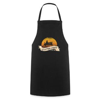 Angler Jahrgang 2005 Geburtstag Angelboot - Kochschürze - Schwarz - Vorne - AI Model Male 185 dark (185cm)