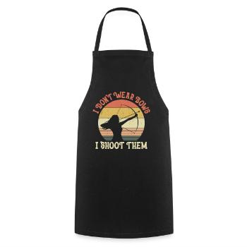 Archery Bow Archer Girl Retro - Cooking Apron - black - Front - AI Model Male 185 dark (185cm)
