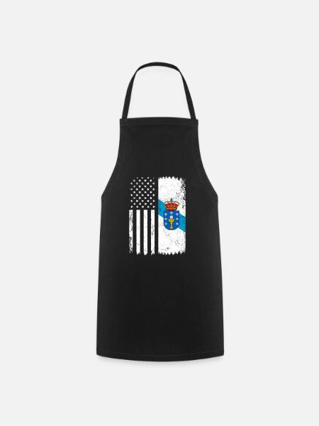 galicia american flag, galician - Cooking Apron - black