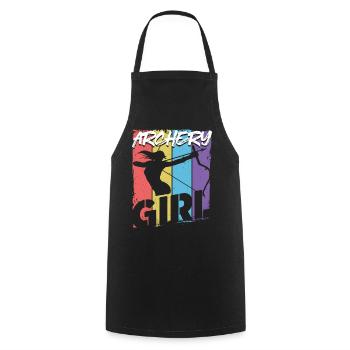 Archery Bow Archer Girl Vintage - Cooking Apron - black - Front - AI Model Male 185 dark (185cm)