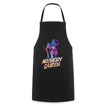 Archery Bow Archer Girl Stars - Cooking Apron - black - Front - AI Model Male 185 dark (185cm)