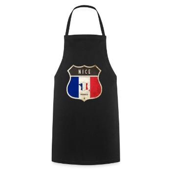 Nice France Armoiries Drapeaux Design - Tablier de cuisine - noir - Devant - AI Model Male 185 dark (185cm)