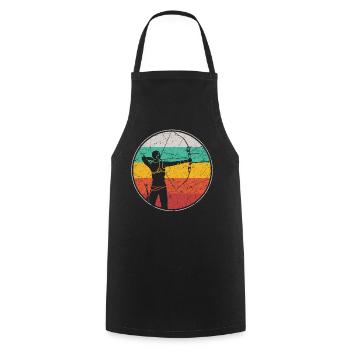 Archery Bow Archer Retro Vintage - Cooking Apron - black - Front - AI Model Male 185 dark (185cm)